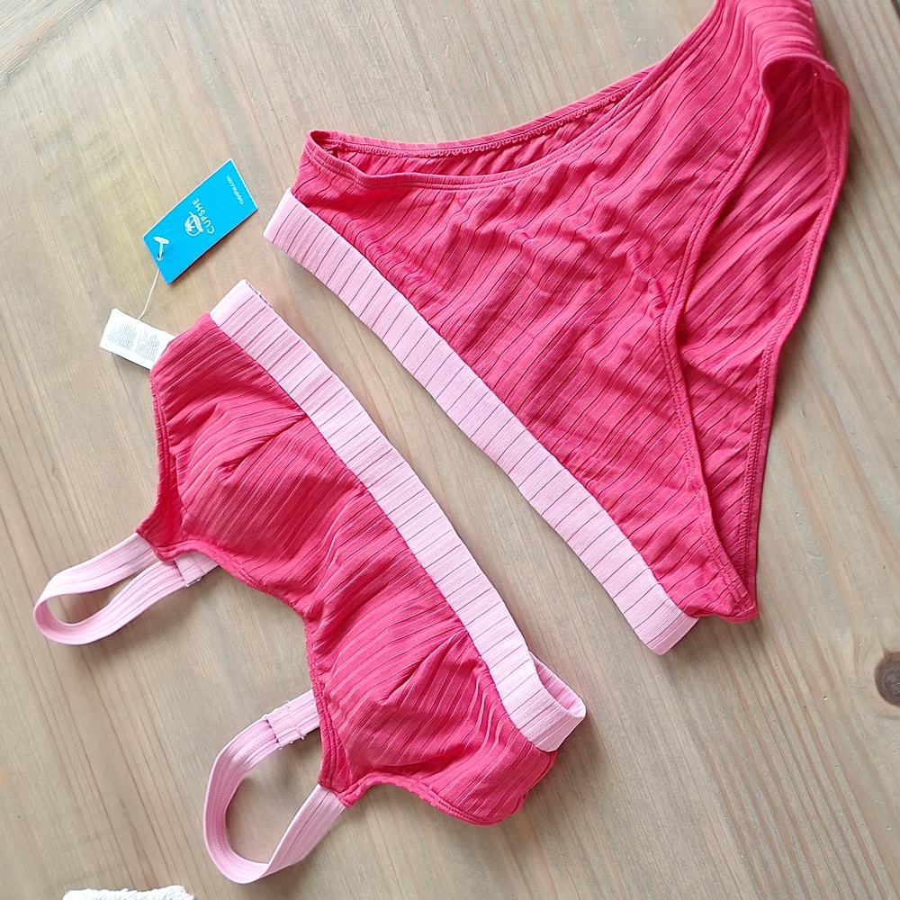 Red and pink binki swimsuit